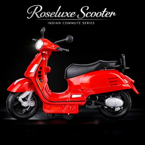 Image of Roselux Scooter Toy for Kids| Push-Back Action Retro City Scooter| Durable ABS Plastic Toy for Boys & Girls (3+ Years)|Red