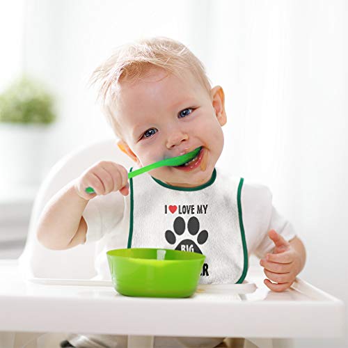 Toddler & Baby Bibs Burp Cloths Love I Love My Big Brother with Dog Black Paw Footprint Cotton Baby Items for Baby Girl & Boy White Black Design Only4