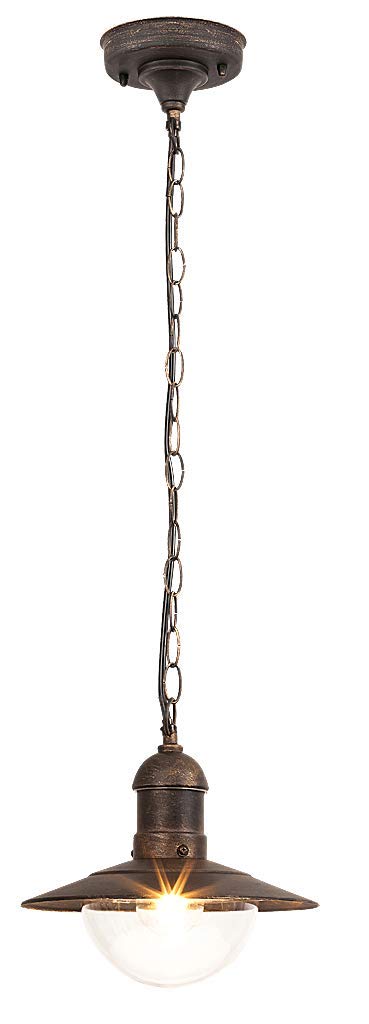 Lampada A Sospensione Da Esterno Oslo - In Metallo E Plastica, Colore Antik Gold, 24x24x21.5 Cm, Classe IP44, Attacco E27