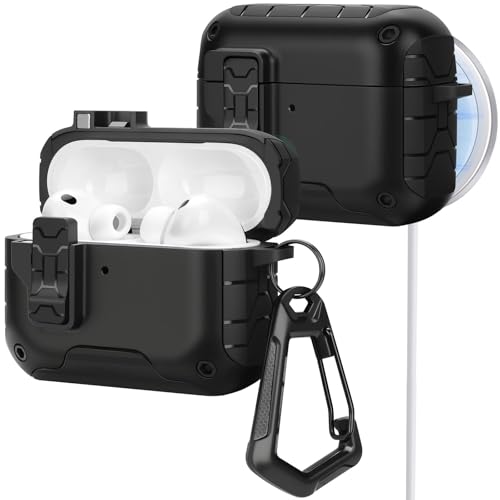 Image of HITZEE for AirPods Pro 3 Case, Compatible with AirPods Pro 3rd Generation Case (2025), Magnetic Automatic Lock with Phone Stand, Compatible with MagSafe Cover, Black