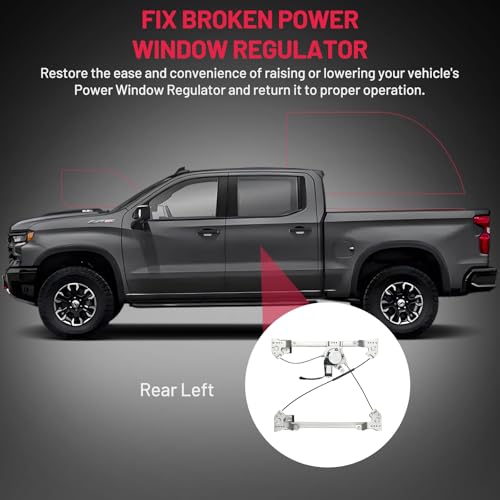 Image of BDFHYK 741-968 Power Window Regulator with Motor Rear Left Compatible with Ford F-150 2004-2008, Ford Lobo 2004-2008, Lincoln Mark LT 2006-2008