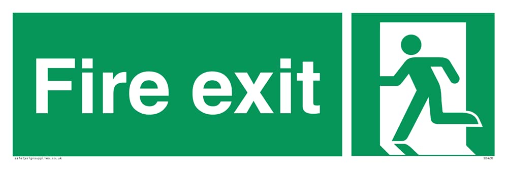 Pack of five - Fire Exit â€“ Man Left Sign - 300x100mm - L31