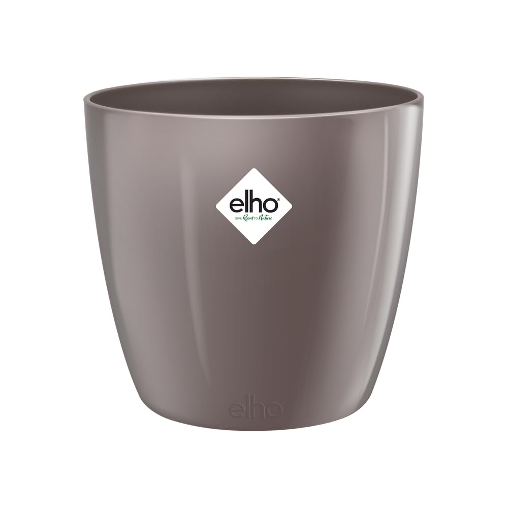 elho Brussels Diamond Round 30 - Flower Pot Indoor - 100% Recycled Plastic - Ø 29.4 x H 27.0 cm - Grey/Oyster Pearl