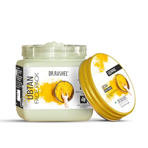 Image of DR.RASHEL Beauty Elixirs Ubtan Face Pack with Haldi for Face & Body Glowing Skin, Oil Control, Acne, Pimples, Blemishes, Pigmentation & Brightening 380 ml