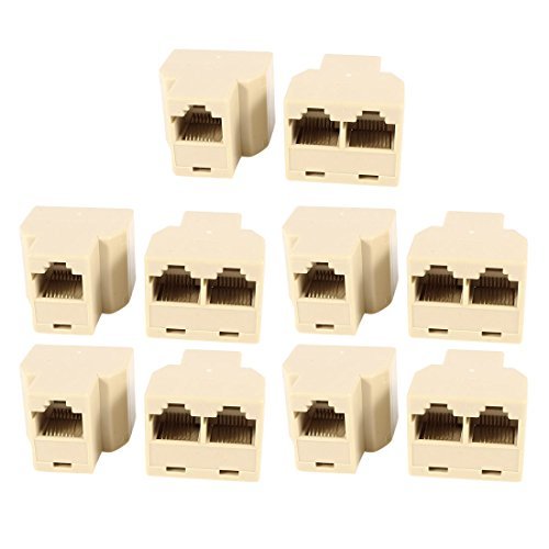 ELECTROPRIME RJ45 Female to 2 Female Phone Cable Connectors Adapters