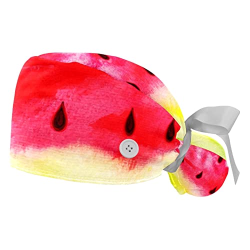 Chapeaux de travail pastèque JDEZ pour hommes et femmes avec bandeau anti-transpiration | Lot de 2