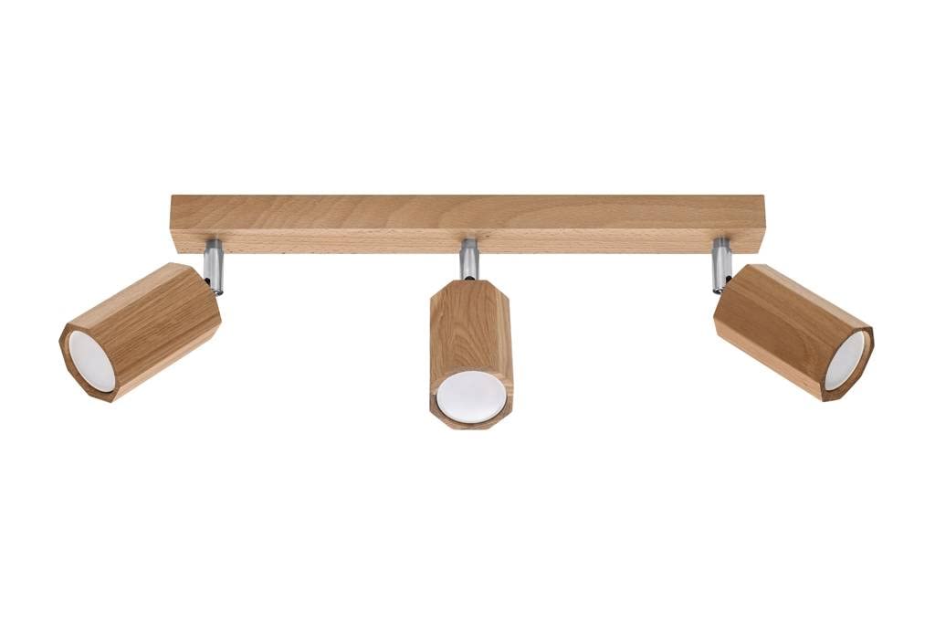 B&Q -  Luminosa Zeke Oak Octagon Ceiling Spotlight Bar Wood3X Gu10