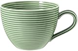 SELTMANN WEIDEN Kaffeetasse - 0,26 L - Durchmesser 12 cm - Beat - Form: Rund mit Rillenrelief - moderner Stil - Salbeigrün - Color Glaze