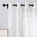 MIULEE 2 Piezas Cortinas Bordado Translucida de Dormitorio Moderno Ventana Visillos Rayas...