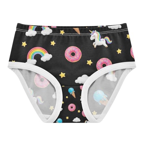 Toddler Girl Panties, Cute Unicorns Black Girls Underwear Cotton, 2T–8 Years