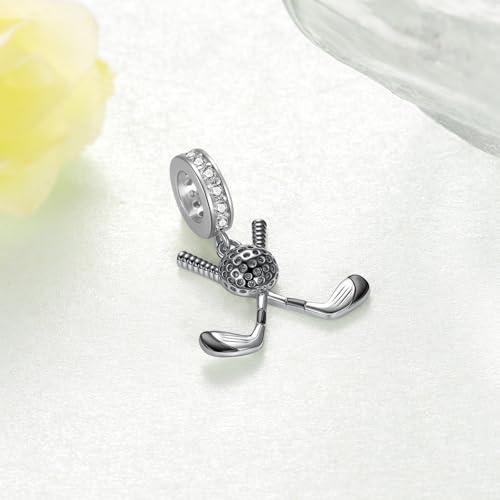 Accesorios de golf de plata y colgantes deportivos para regalos temáticos de mujer 4