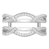 Blongme Ring Enhancers for Engagement Rings Vintage Twist Curved Wedding Band Rings Wrap Guard Round Cut AAAAA Cubic Zirconia Cz Size 8