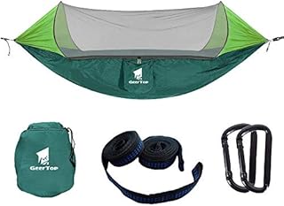 GEERTOP Hammock with Mosquito Net, Breathable Lightweight Hammocks with Tree Straps for Backpacking, Camping, Travel, Beach, Yard