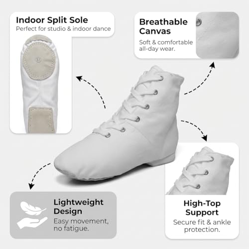 Image of MSMAX Womens Jazz Dance Boots Lace Up High Top Character Shoes for Women - Ankle Boots for Jazz, Theater, Stage Performance & Costume