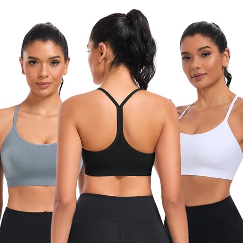 ANGOOL Womens Y Back Sports Bra - Light Support Yoga Bra Removable Pads Thin Straps for Low Impact Workouts2