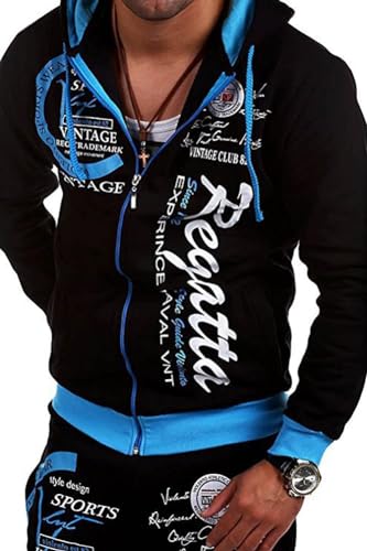 Men's Hiphop Dance Jogger Casual Full-Zip Running Jogging Long Sleeve Athletic Sweat Hoodie2