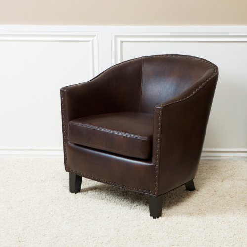Sillón Marrón de Cuero con Descansa Brazos miniatura 2