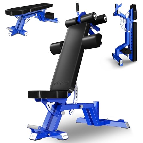 KeppiFitness Weight Bench, 1500LBS Capacity Workout Bench, 17” Bench Press