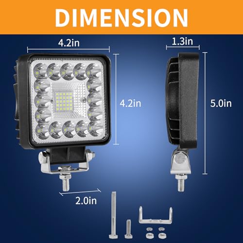 Image of SAN YOUNG LED Light Pods for Truck, LED Pods for Motorcycle SUV ATV UTV 4x4 Van Jeep Pickup Golf Cart Camper, 4 Pack 10000 Lumen Fog Lights