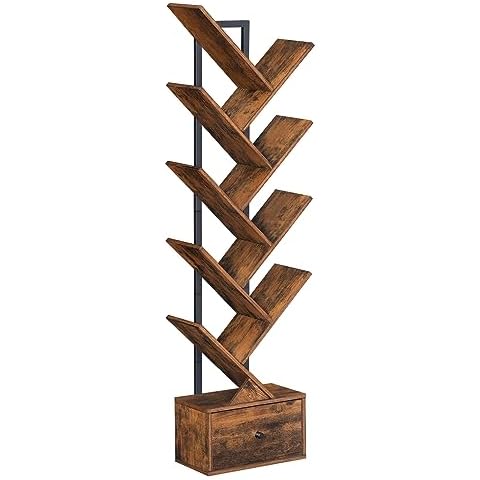 HOOBRO Étagère en Forme d'arbre, Bibliothèque sur Pieds à 8 Niveaux, Étagère de Rangement Cover
