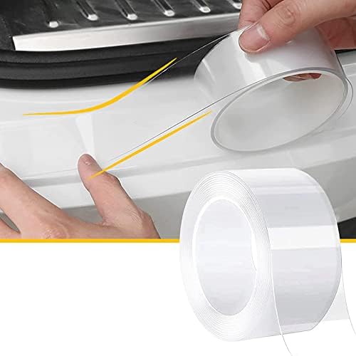 (Transparent) Car Door Edge Guards Door Sill Protector 5D Carbon Fiber Car Wrap Film Vinyl Automotive Wrap Film Car Door Sill Protection Film Anti-Collision for Nissan Sunny