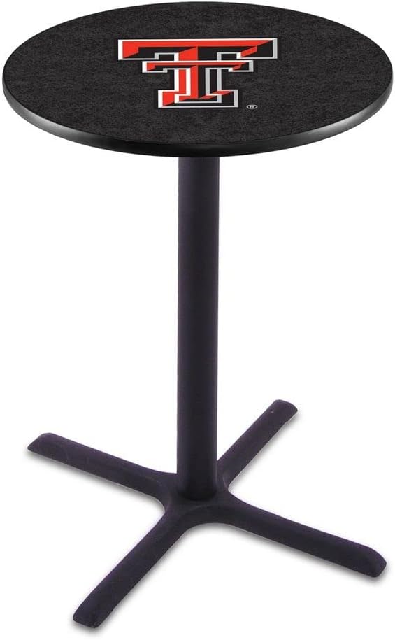 Holland Bar Stool Co. L211-36" Black Wrinkle Texas Tech Pub Table with 36" Dia. top
