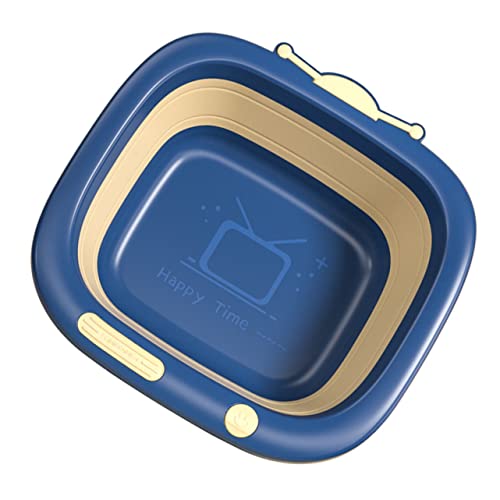 LABRIMP 1個 折りたたみ式洗面器 幼児用バスタブ 水スパ浴槽ボウル 折りたたみ式ベビーシンク スパ盆地 サポート 家庭 浴室用品 新生児用品 折りたたみバスタブ N プラスチック Blue