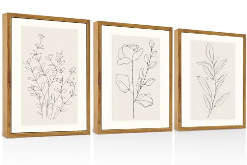 ARTZIO Modern Minimalist Canvas Wall Art: Set of 3 Framed