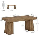 Tribesigns 55" Executive Desk, Wooden Office Desk with Double Pedestal, Modern Simple Computer Writing Table for Home Office, Light Brown - Image 2