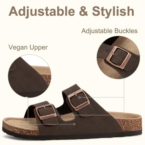 Image of KIDMI Women's Cork Footbed Casual Summer Sandals with Mild Arch Support