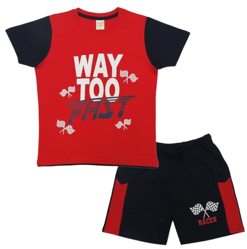 Image of Clothe Funn Boys Printed Cotton Half Sleeves T-Shirt & Shorts Set