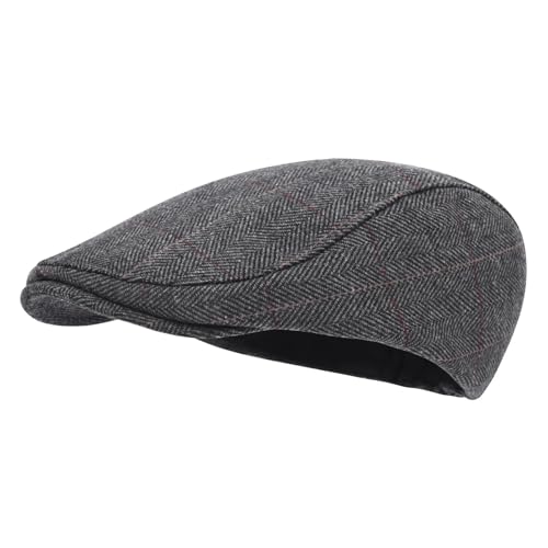 Casquette plate vintage cabbie pour homme en tweed rétro chic