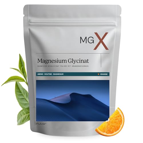 NEU MGX Magnesium Bisglycinat Drink [400g] - Magnesiumbisglycinat Pulver mit Orangen-Geschmack