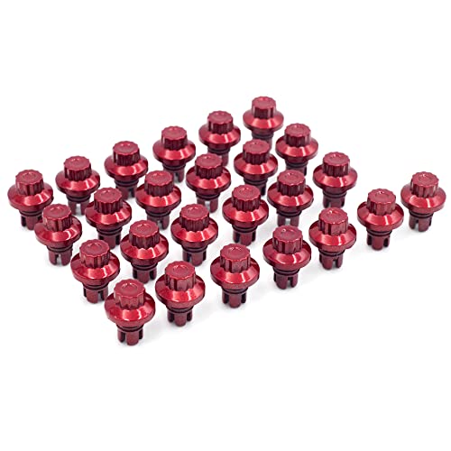 Wheel Rivets Nuts Set of 50 for 7.8mm/0.31in Hole Replacement Rivets ABS Plastic Candy Red