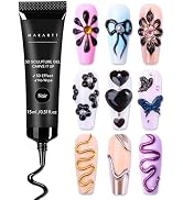 Makartt 3D Nail Gel Sculpting Gel Nail Art Glue for Craving, 15g Black Candy Molding Gel No Wipe ...