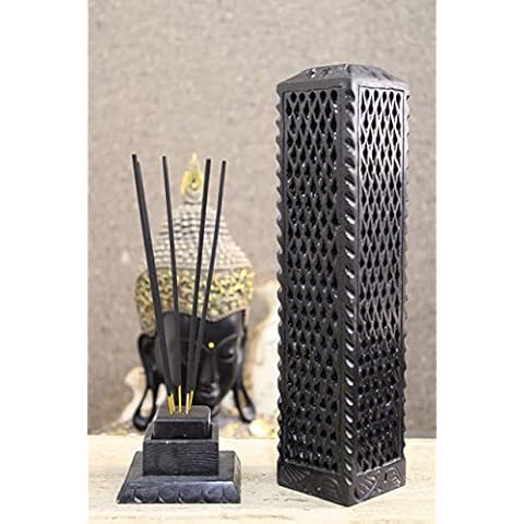 KC KULLICRAFT Handmade Marble Black Soapstone Incense Burner Cover
