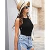 MANGOPOP Tank Top Body Suits Women Sexy Crew Neck Racerback Halter Ribbed Sleeveless Bodysuit for Women