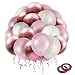 Pink Balloons 12" Party Balloons Pink and White Latex Balloons Birthday Balloons Baby Shower Balloons Wedding Balloons 60 Pcs Pack-White,Pearl Pink,Metallic Pink Balloons with Ribbon ...