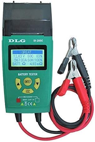 DLG Holiday Sale DI-205C 12V &24V Automotive Truck Battery Tester Checking CCA/SOH/Internal Resistance/Starting System/Charging System/Maximum Load System with Printer English and Spanish Interface