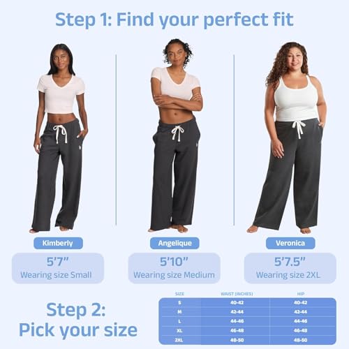 U.S. Polo Assn. Womens Wide Leg Sweatpants with Pockets, French Terry Wide Leg Sweats, Cute Sweatpants (Cloud, X-Large) - Thumbnail 6