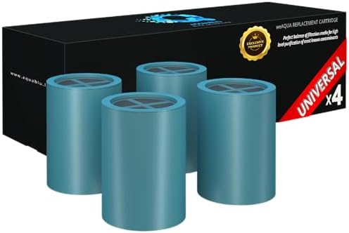 Heavy Duty NO BS Shower Filter Replacement Cartridge (4-PACK) - Universal, Works with all Brands - 99% REMOVAL of Chlorine, Heavy Metals, Fluoride, Micro-life, Organics & Much More!