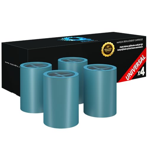 Image of weAQUA NO BS Shower Filter Replacement Cartridge - 99% Removal of Hard Water, Chlorine, Heavy Metals, Fluoride & More - Universal Fit - High Output (4-Pack)