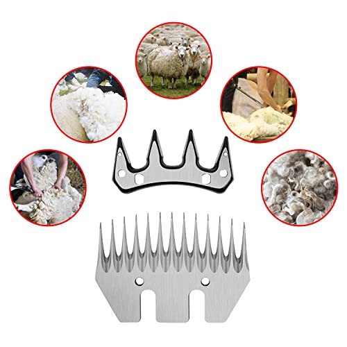 Image of Sheep Clippers Replacement Blades, Professional Stainless Steel Clipper Blades for Thick Coat Animals