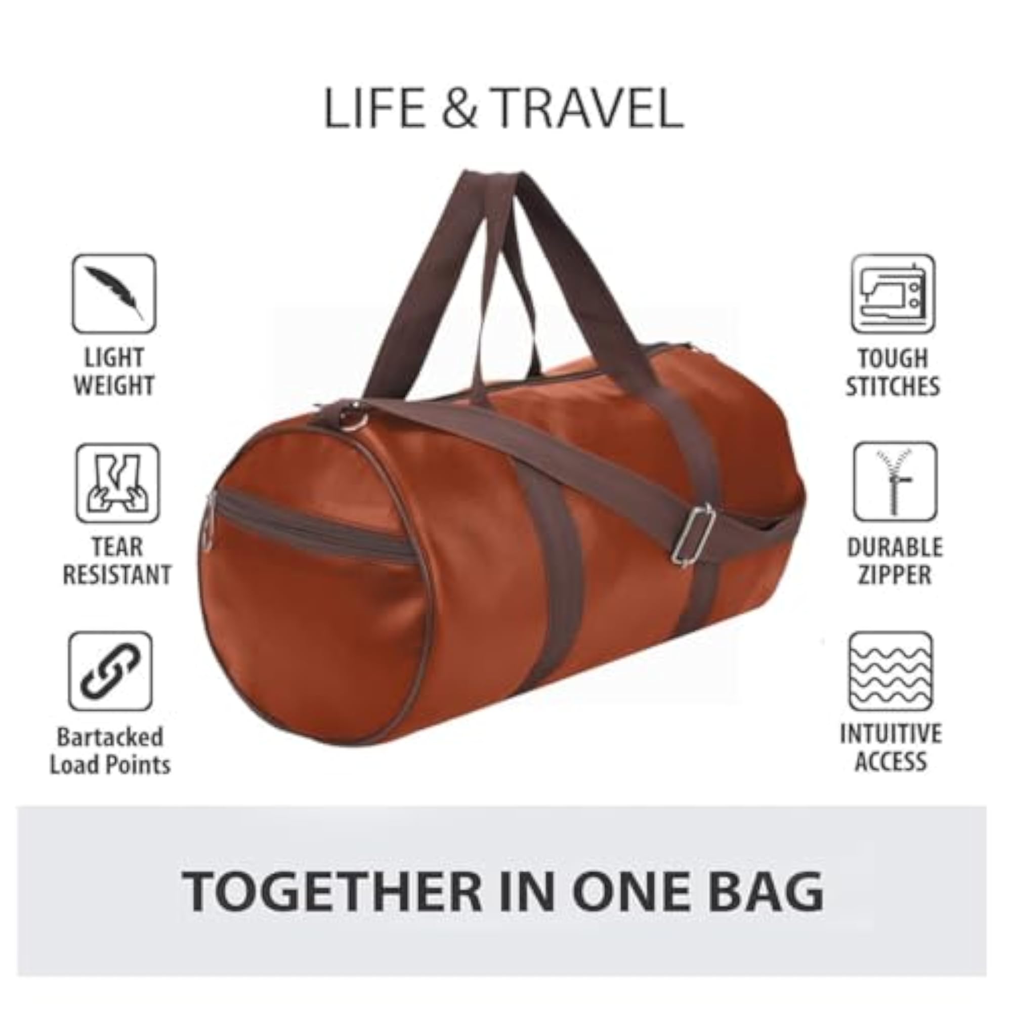Leather Gym Bag with Shoulder Strap for Travel