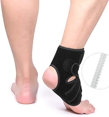ApudArmis Ankle Support Compression Ankle Brace for Running Basketball Ankle Sprain Tendonitis - Men & Women, One Size with Adjustable Stabilizer Straps, Black