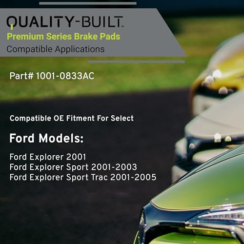 Image of QUALITY-BUILT Front Ceramic Brake Pads, Premium 1001-0833AC, Compatible with 2001-2005 Ford (Explorer,Explorer Sport,Explorer Sport Trac)