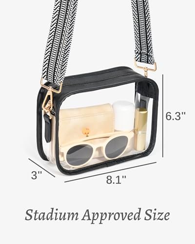 Image of FANGSUN Clear Purse for Women, Clear Crossbody Bag Stadium Approved, Small Transparent Handbag for Concert Event Festival