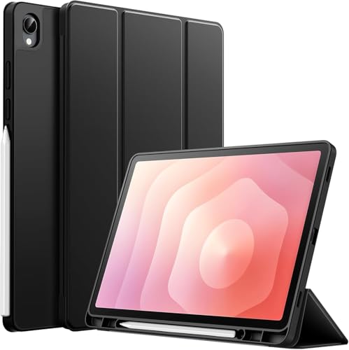 Image of TechTrendz Smart Trifold Flip Case for Samsung Galaxy Tab S11 11 inch [SM-X730, SM-X736] Support S Pen Magnetic Attachment Shockproof Trifold Stand Flip Cover Tab S11 Auto Wake /Sleep (Black)