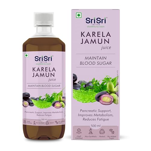 Image of Sri Sri TATTVA shuddhta ka naam Karela Jamun Juice - Ayurvedic Juice to Help Maintain Healthy Sugar Levels - 100% Natural - No Added Sugar - 500ml (Pack of 1)
