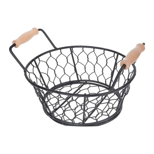 GRIRIW Food Storage Basket and Bar Snacks Basket with Handles Sturdy Iron Wire Mesh Practical for Serving Fried Food and Potato Chips for Kitchen Bar and Party Use